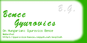 bence gyurovics business card